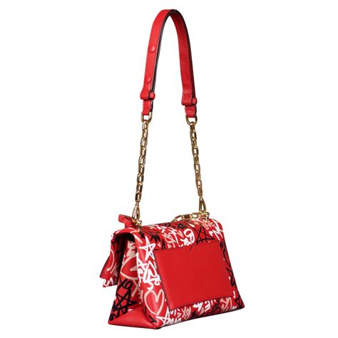 michael kors red graffiti bag